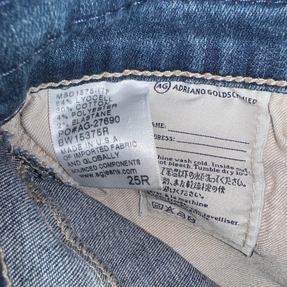 AG Adriano Goldschmied Ex-Boyfriend Slim Slouchy Slim Denim Jeans Size 25 R - Picture 6 of 8